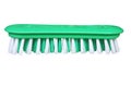 Green plastic brush with green and white bristles for cleaning clothes,Washing brush isolated on white background Royalty Free Stock Photo