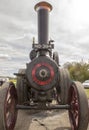 Close up of the front of a steam engine