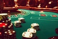 casino roulette game on green table