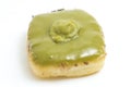 Close up green tea donut isolated on white Royalty Free Stock Photo