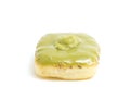 Close up green tea donut isolated on white Royalty Free Stock Photo