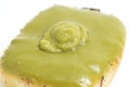 Close up green tea donut isolated on white Royalty Free Stock Photo