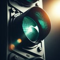 close-up of green traffic light Royalty Free Stock Photo