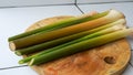 Close up of green vegetables on a cutting board Royalty Free Stock Photo