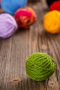 Green woolen clew Royalty Free Stock Photo