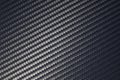 Close up of grey diagonal oriented woven carbon fibre sheet surface.