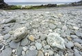 Close-up of grey pebbles,strewn across Dollar Cove,Gunwalloe, Helston,South Cornwall,England,UK