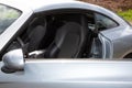 Close up of grey sport door car open with Side Mirror Royalty Free Stock Photo