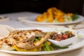 Close Up of Grilled Chicken Fajitas on Plate Royalty Free Stock Photo