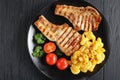 Close-up of grilled pork cutlets Royalty Free Stock Photo