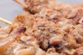Close up of grilled pork skewer chop Royalty Free Stock Photo