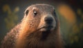 a close up of a groundhog looking at the camera. generative ai