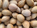 Close-up of group of almond nuts as background Royalty Free Stock Photo