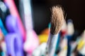 Close up of group art supplies. Royalty Free Stock Photo