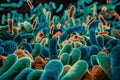 A close up of a group of bacteria and viruses, AI Royalty Free Stock Photo