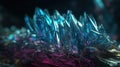 a close up of a group of blue and pink diamonds