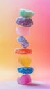 close up of a group of chakra balancing stones isolated on a vertical background Royalty Free Stock Photo