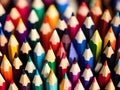 close up of a group of colored pencils, AI Generated