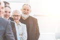 close up. a group of diverse business people standing in line. busine Royalty Free Stock Photo