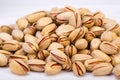 Close Up Group Of Dry, Fresh And Large Raw Pistachio Nuts In She Royalty Free Stock Photo