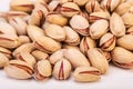Close Up Group Of Dry, Fresh And Large Raw Pistachio Nuts In She Royalty Free Stock Photo