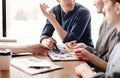 close up. group of employees developing new logistics schemes. Royalty Free Stock Photo