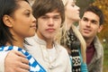 Close Up Of Group Of Four Teenage Friends Royalty Free Stock Photo