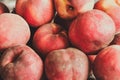 Close up of a group of fresh ripe peaches, background Royalty Free Stock Photo