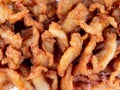 group of fried crispy pork background