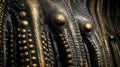 A close up of a group of gold and black octopus statues, AI