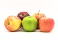 Close-up group of Granny Smith, Red Delicious, Gala, Fuji apples Royalty Free Stock Photo