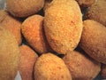 Close up of a group of Italian supplÃÂ¬, traditional fried rice balls Royalty Free Stock Photo