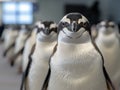close-up of a group of penguins