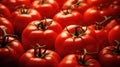 A close up of a group of red tomatoes, AI