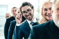 Group of successful business people standing in a row Royalty Free Stock Photo