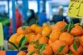 Close Up of a Group of Tangerines at Italian Market