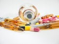 Close up of group of various medication Royalty Free Stock Photo