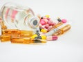 Close up of group of various medicines Royalty Free Stock Photo