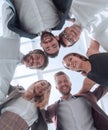 close up. group of young business people standing in a circle. Royalty Free Stock Photo