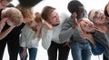 Close up. a group of young people gossip