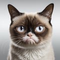 Close-up of Grumpy Cat head. Royalty Free Stock Photo