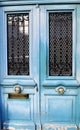 Close up of a grungy all weathered doors in a homeÃÂ´s entrance