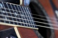 Close up guitar ,play music concept Royalty Free Stock Photo