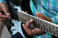 Close up guitar ,play music concept Royalty Free Stock Photo