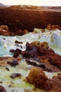 A close-up of a gurgling sulfur spring in the Danakil depression Royalty Free Stock Photo