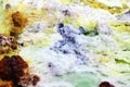 A close-up of a gurgling sulfur spring in the Danakil depression of Dallo Royalty Free Stock Photo