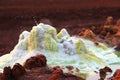 A close-up of a gurgling sulfur spring in the Danakil depression in Dallol Royalty Free Stock Photo