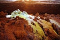 A close-up of a gurgling sulfur spring in the Danakil depression Royalty Free Stock Photo