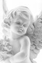 A close up of a gypsum angel statue for home. Royalty Free Stock Photo