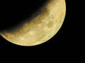 Close up half Blue Moon during lunar eclipse and a supermoon all Royalty Free Stock Photo